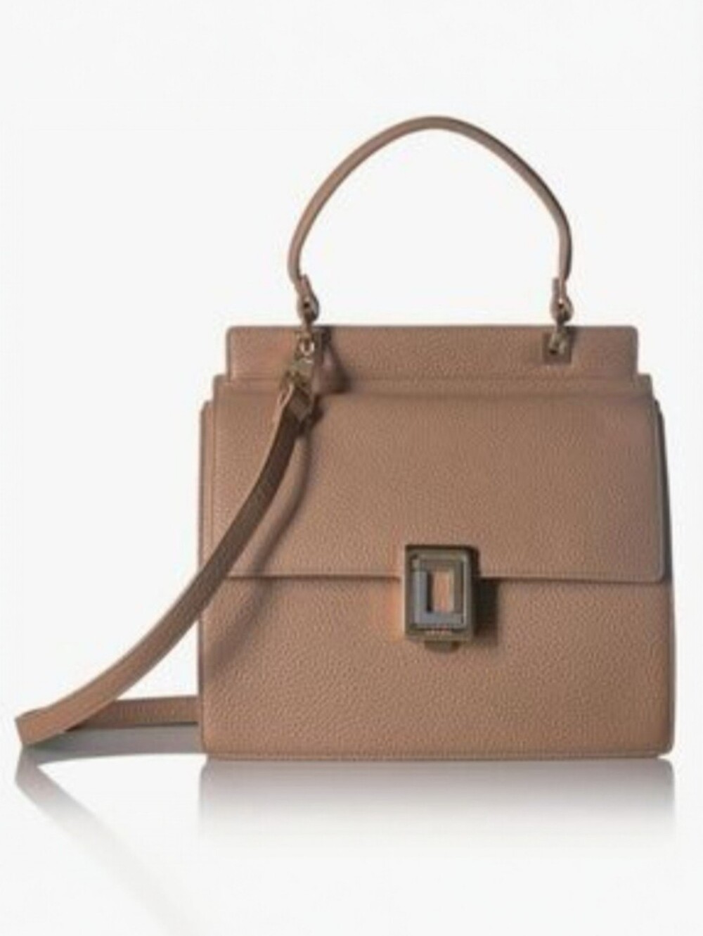 LUANA Italy Double Sided Convertible Satchel Crossbody Leather Bag Mustard Taupe
